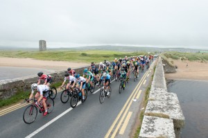 13 July 2017; A general view of the action as the race leaves Lahinch during Stage 3 of the Scott Junior Tour 2017 at the Cliffs of Moher, Co Clare. Photo by Stephen McMahon/Sportsfile *** NO REPRODUCTION FEE ***