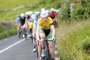 13 July 2017; Race leader Ben Walsh of Ireland National Team in action during Stage 3 of the Scott Junior Tour 2017 at the Cliffs of Moher, Co Clare. Photo by Stephen McMahon/Sportsfile *** NO REPRODUCTION FEE ***