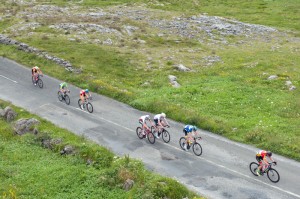 14 July 2017; A general view of the action as the race passes through the Burren during Stage 4 of the Scott Junior Tour 2017 at the Wild Atlantic Way, Co Clare. Photo by Stephen McMahon/Sportsfile *** NO REPRODUCTION FEE ***