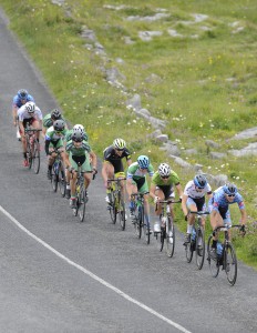 14 July 2017; A general view of the action as the race passes through the Burren during Stage 4 of the Scott Junior Tour 2017 at the Wild Atlantic Way, Co Clare. Photo by Stephen McMahon/Sportsfile *** NO REPRODUCTION FEE ***